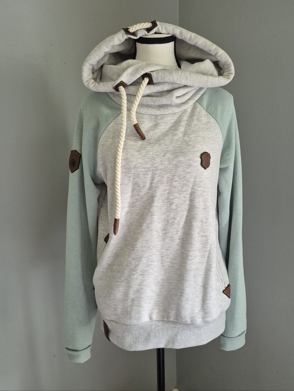 Naketano Cowl Neck Hoodie Womens Large